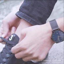 Relógio de marca OLEVS minimalista ultra fino, moda masculina / feminina, relógio analógico de quartzo esportivo com malha de malha